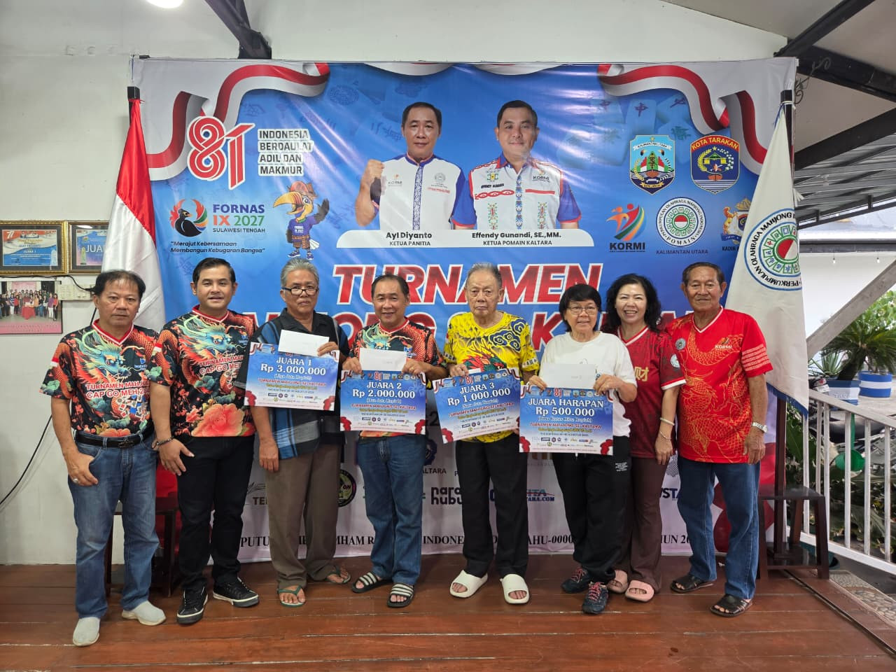 Turnamen Mahjong SE Kaltara dalam rangka memperingati HUT RI ke 81 sukses digelar