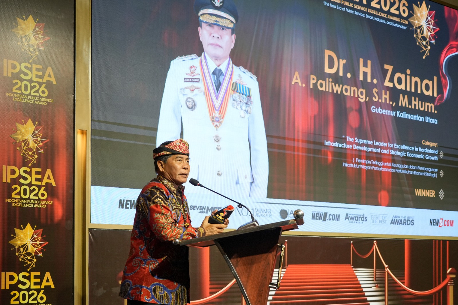 Bangun Perbatasan, Gubernur Diguyur Dua Penghargaan Nasional IPSEA 2026